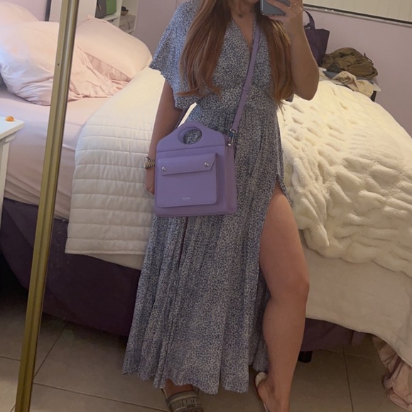 Olivaceous Dresses & Skirts - Gray and White Leopard Print Dress